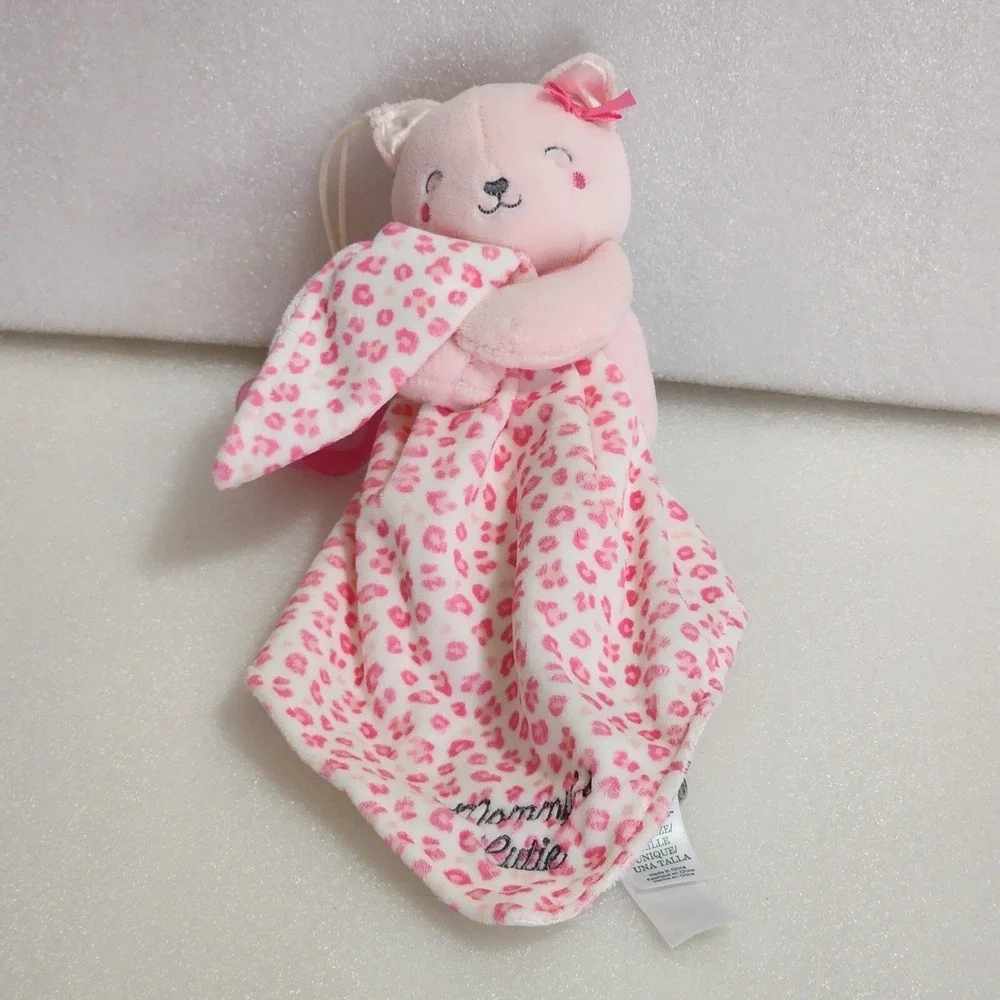 Child of Mine Carter's Pink Leopard Kitty Cat Plush Rattle Mommy's Cutie 12